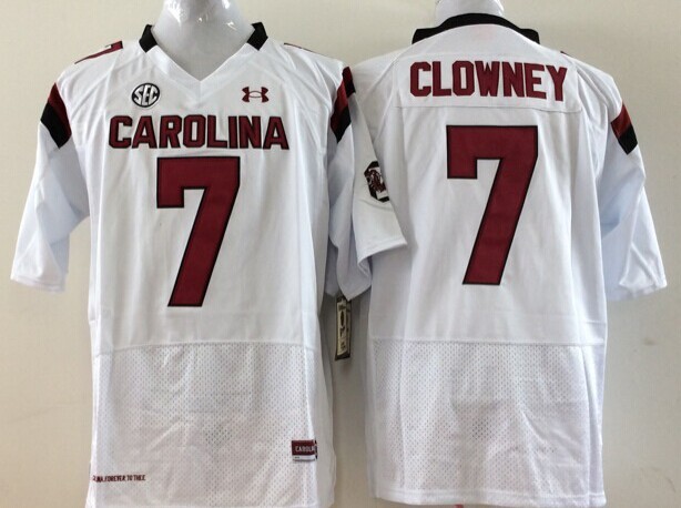 NCAA Youth South Carolina Gamecock White #7 Clowney jerseys->youth ncaa jersey->Youth Jersey